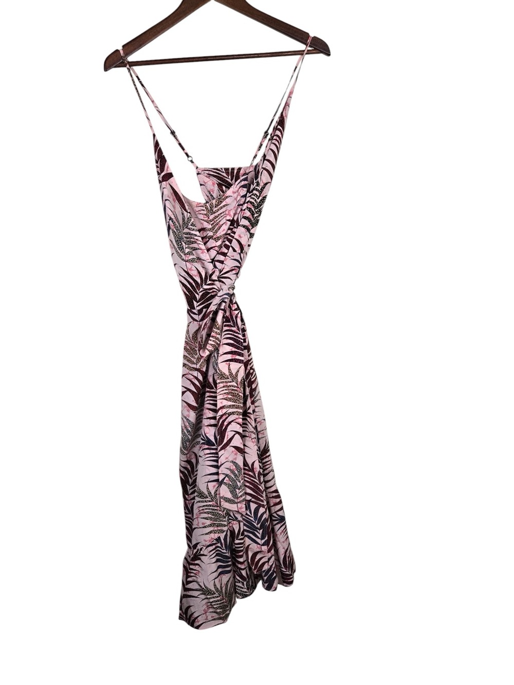 Sandro Paris Koxie Silk Wrap Midi Dress Tropical Print SZ 1 (fits XS/S) - Picture 6 of 10